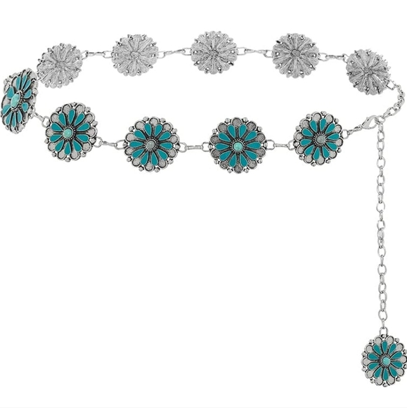 New Turqouise waist chain belt 35" or 47" - Picture 5 of 5